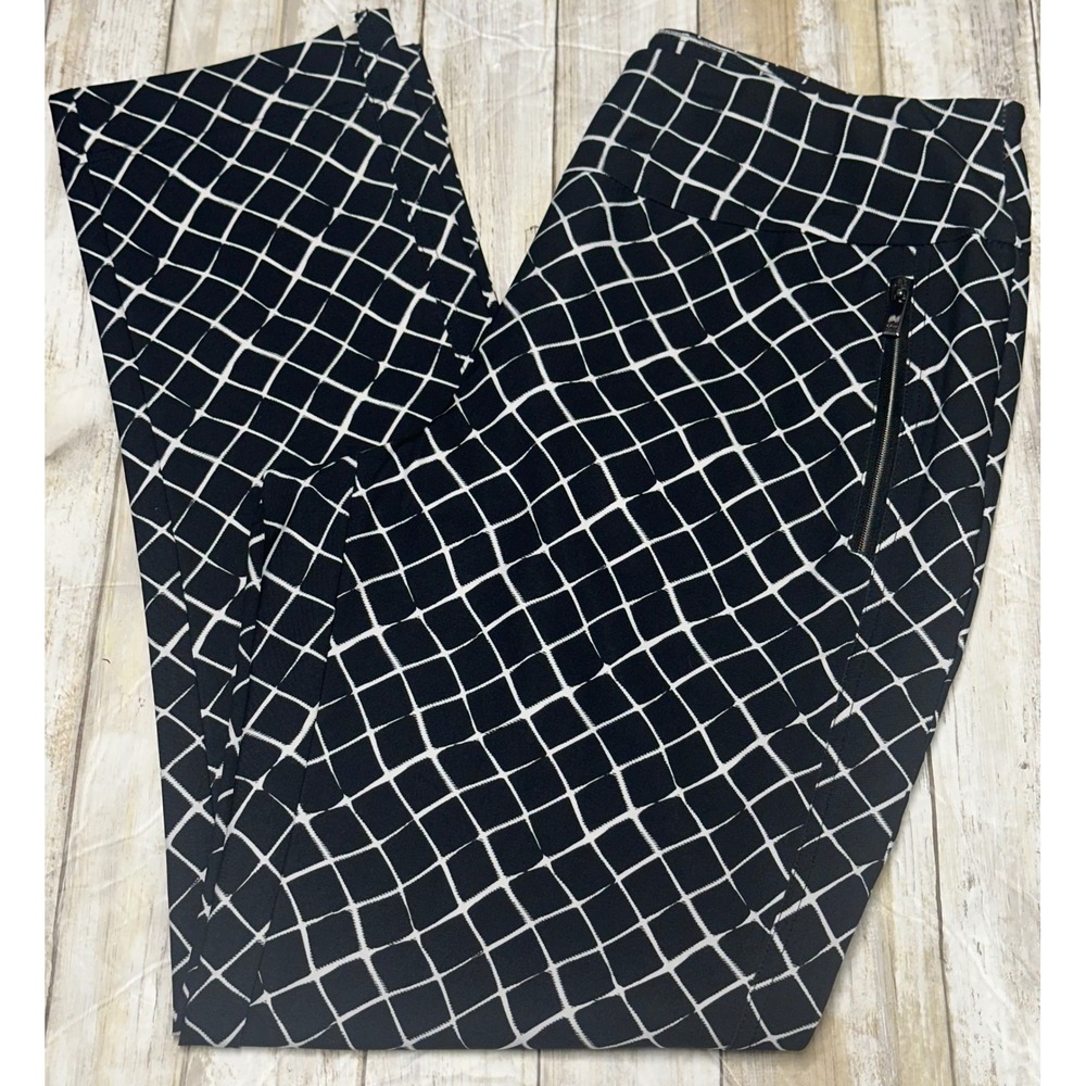 Tail 360 Tech Golf Pants Women's Black‎ White Grid Print Stretch EUC size 8